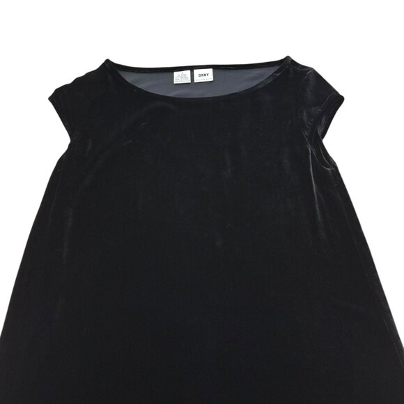 Vintage women’s DKNY dress long black rayon/silk 1990s - Picture 3 of 5